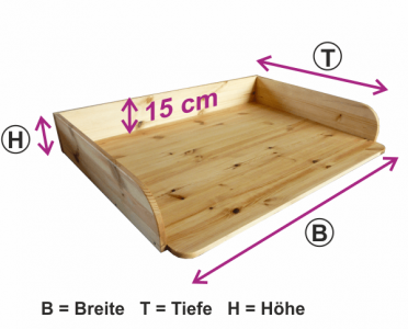 Tisch - Wickelaufsatz für Badewanne aus Holz